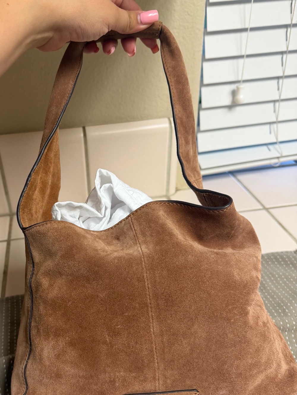 Lucky Brand Suede Shoulder Tote in Brown - Picture 2 of 4